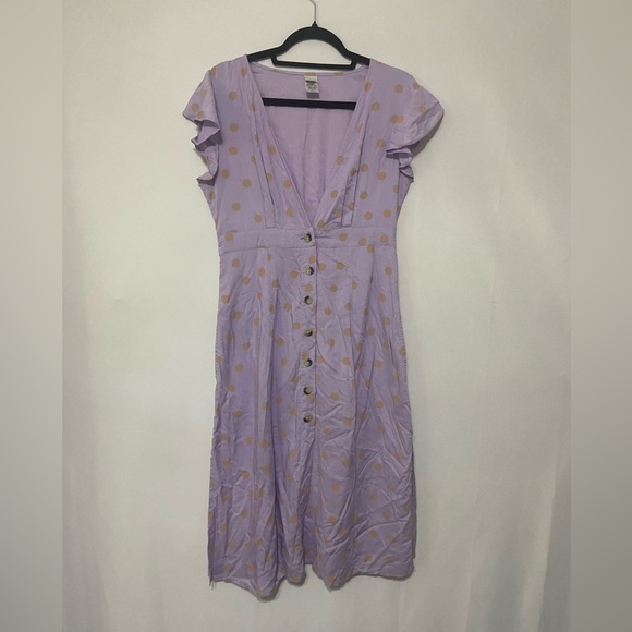 Revolve X L Space LIKE NEW pastel purple polka dot Jordan midi dress size M - Picture 3 of 7